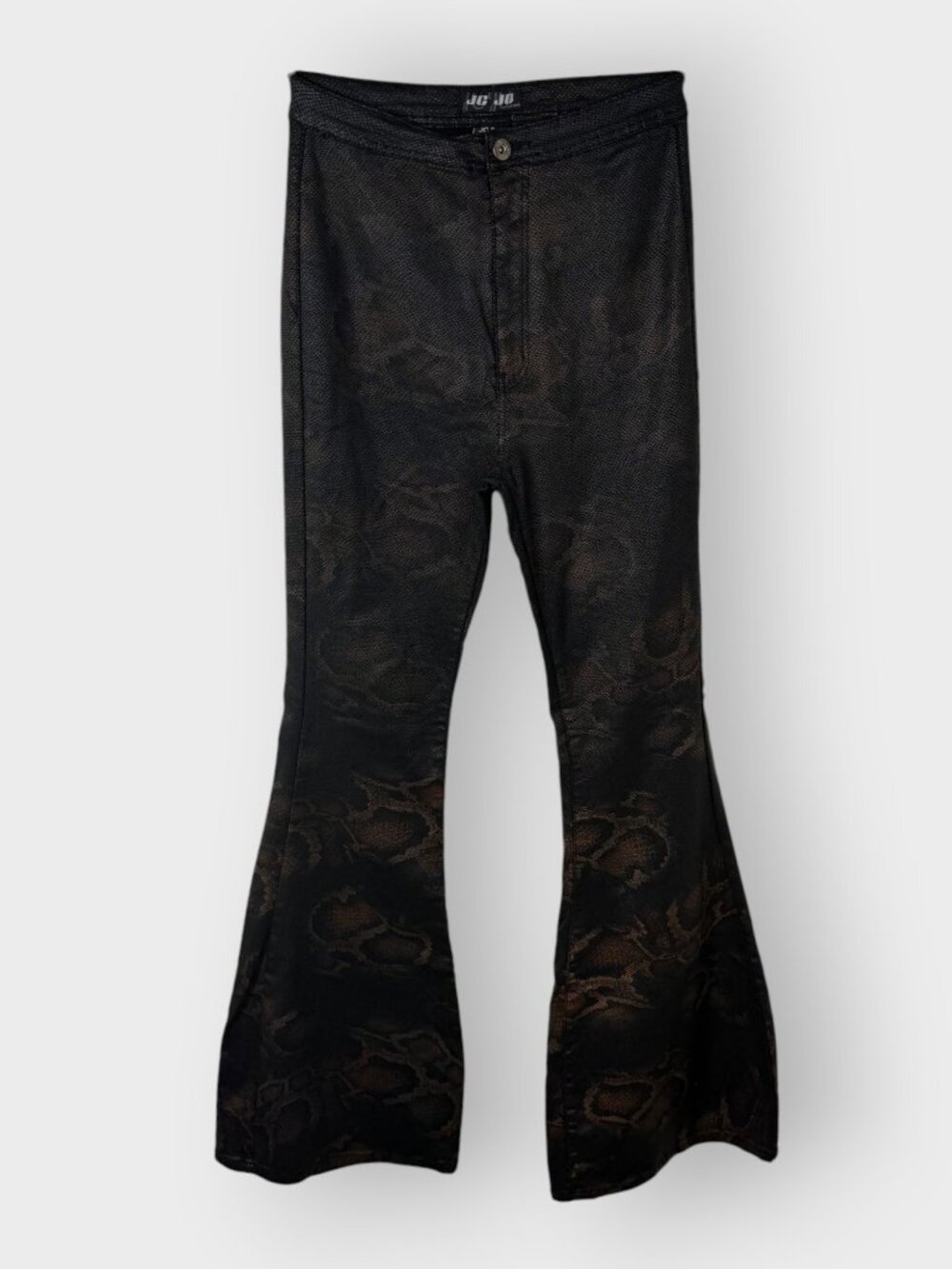 JC JQ Flare Bell Bottom Jeans | XL | Snakeskin | 80s Glam Rock Festival